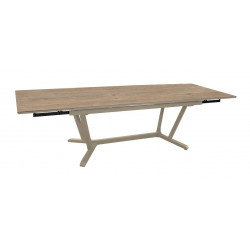 Table de repas extensible en aluminium et céramique KEDRA - VITA 180/230/280 x 100 - Allonges en bout - Coloris crème et Lenk de marque PROLOISIRS, référence: J9470800