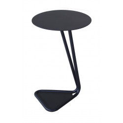 Table basse ronde en aluminium et acier – EZE Ø 40 x H 60 – Coloris graphite de marque PROLOISIRS, référence: J9472500