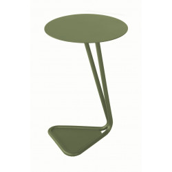 Table basse ronde en aluminium et acier – EZE Ø 40 x H 60 – Coloris amande de marque PROLOISIRS, référence: J9472700