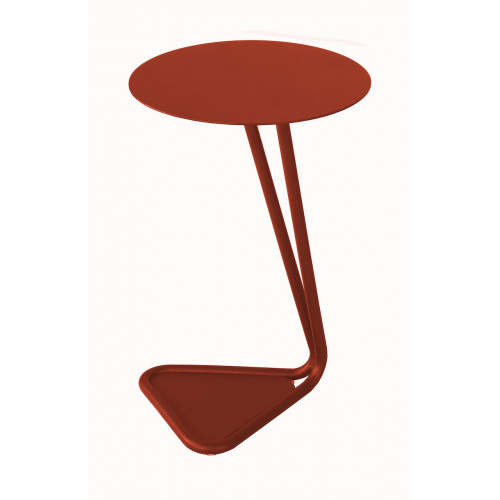 Table basse ronde en aluminium et acier – EZE Ø 40 x H 60 – Coloris terra - PROLOISIRS