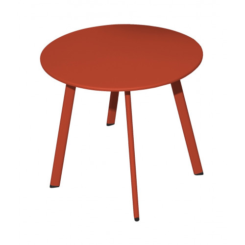 Table basse ronde en acier – MASSAÏ Ø 60 – Coloris terra - PROLOISIRS