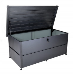 Coffre de rangement en acier galvanisé – 500 L – Coloris graphite de marque PROLOISIRS, référence: J9473500