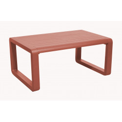 Table basse en aluminium à lattes – QUENZA II 90 x 60 – Coloris terra de marque PROLOISIRS, référence: J9474200