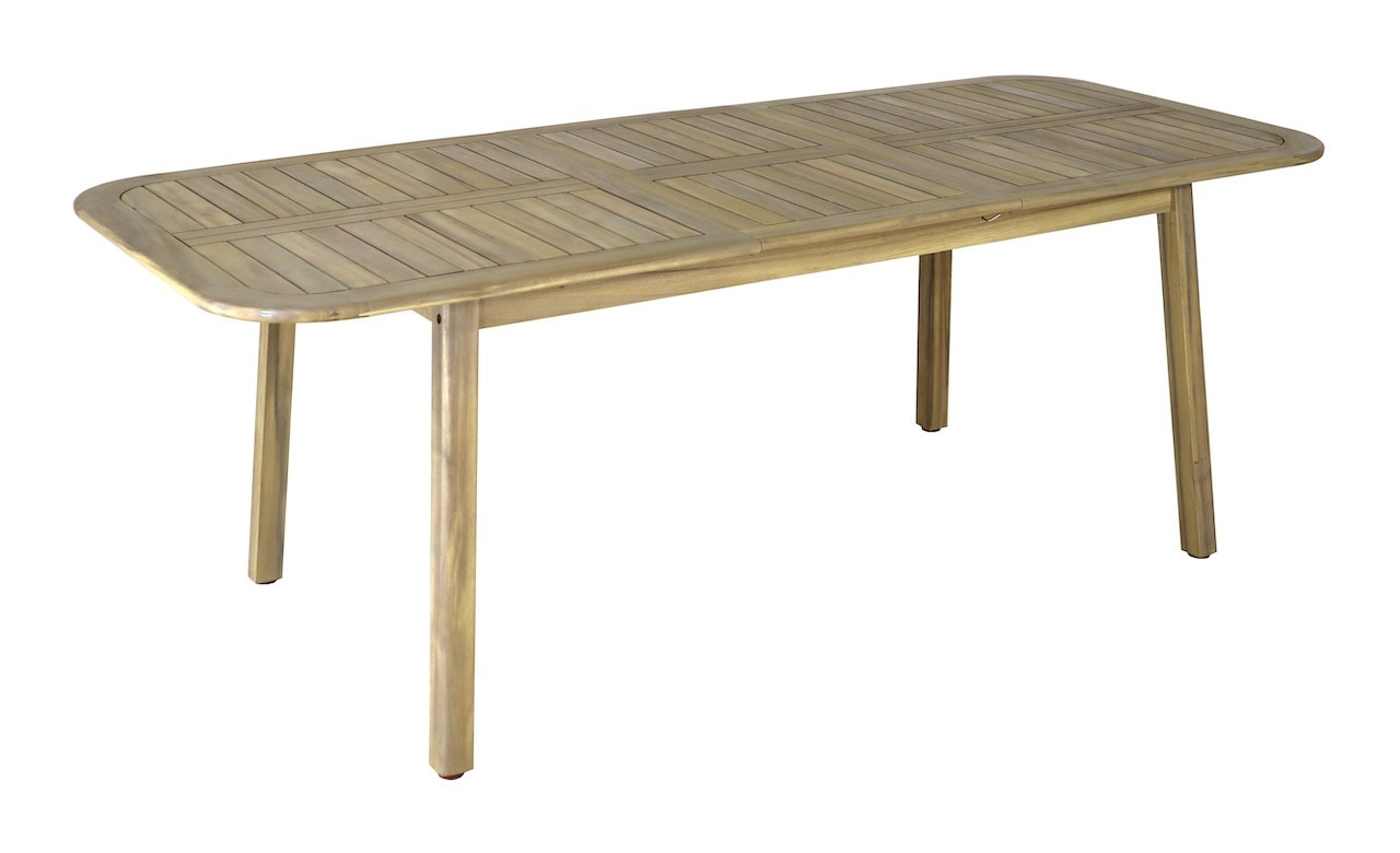 Table de jardin extensible en acacia FSC MONACO 160210 x 90 Allonge papillon
