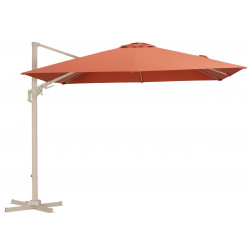 Parasol déporté en aluminium inclinable et orientable – NH 3 x 3 m – Coloris crème et sienne de marque PROLOISIRS, référence: J9475700