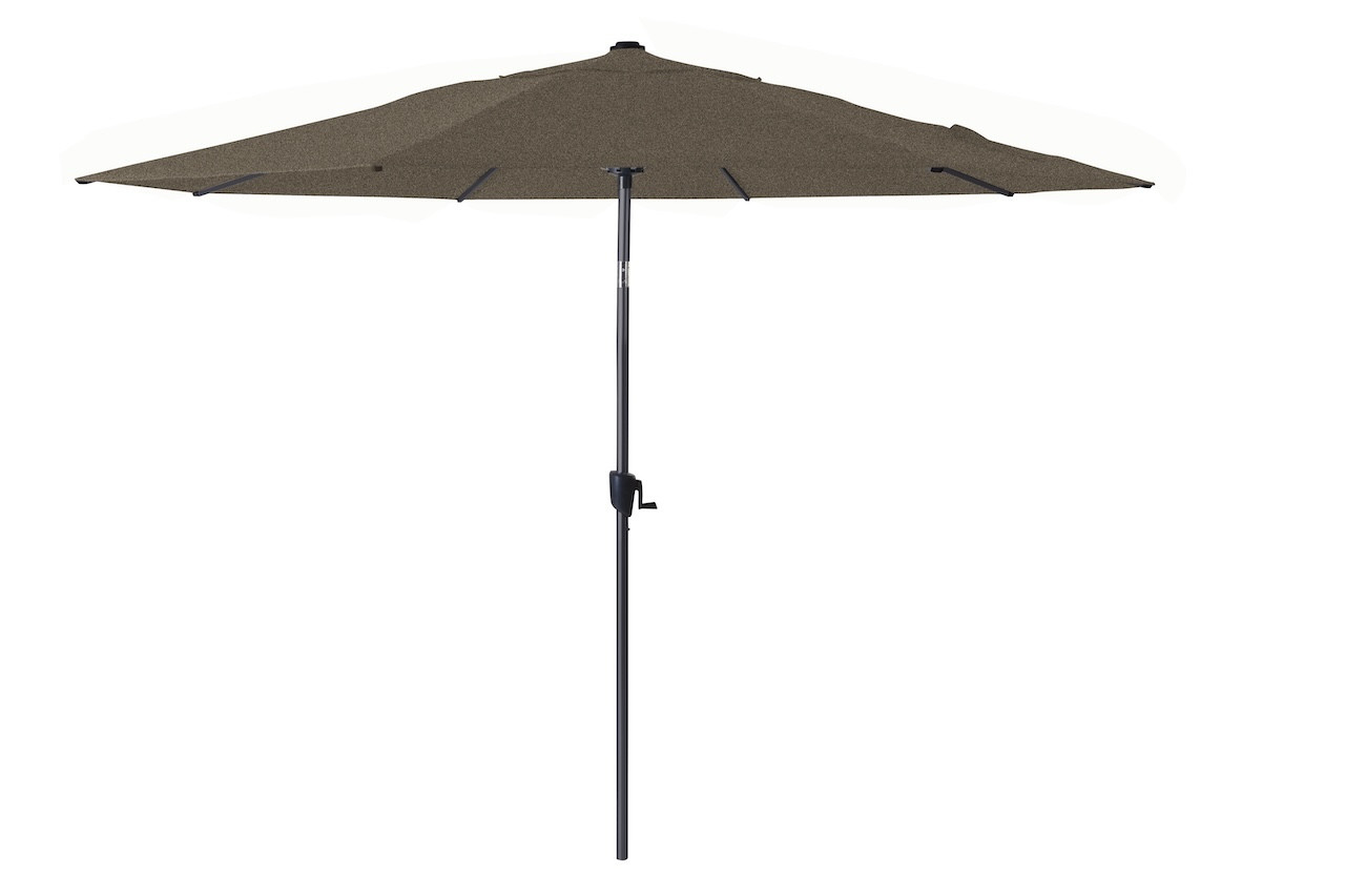 Parasol droit en aluminium inclinable avec manivelle Ø300 cm Coloris chiné naturel - vue 2