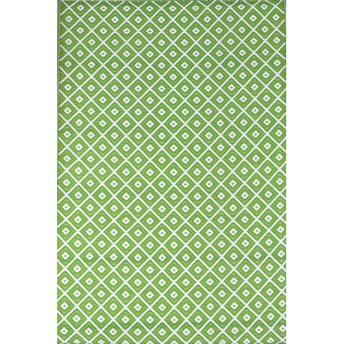 Tapis extérieur polypropylène recyclé 120 x 180 cm - Blanc / Vert - PROLOISIRS