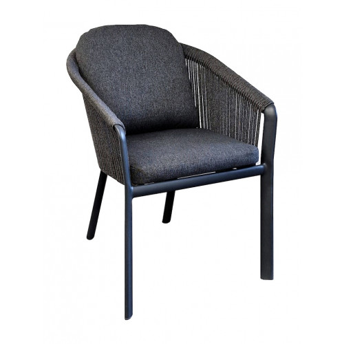 Fauteuil repas – BELLADONE – Graphite gris – Aluminium époxy et rope - PROLOISIRS
