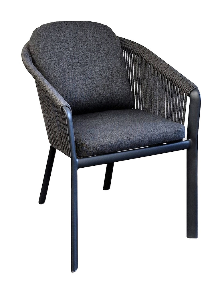 Fauteuil repas BELLADONE Aluminium époxy et rope