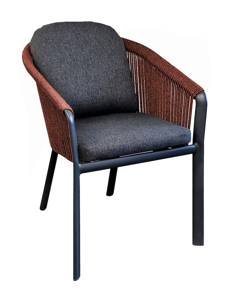 Fauteuil repas BELLADONE Aluminium époxy et rope