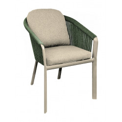 Fauteuil repas – BELLADONE – Crème vert – Aluminium époxy et rope - PROLOISIRS