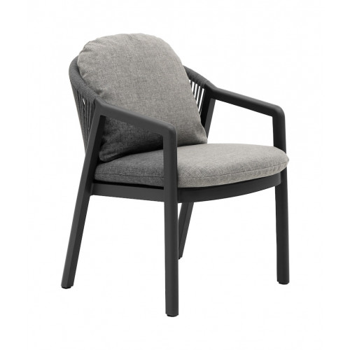 Fauteuil repas – COPENHAGEN – Graphite – Aluminium époxy et rope - PROLOISIRS