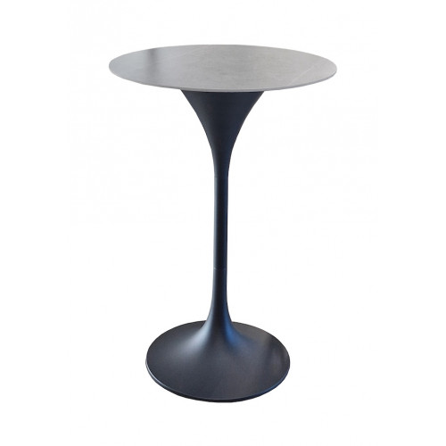 Table haute – MUSE – Ø70 x H104 cm – Graphite – Aluminium époxy / Céramique - PROLOISIRS