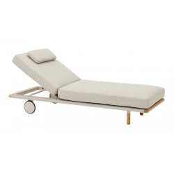 Lit bain de soleil – EVEN – Aluminium / Teck FSC / Rope W.Mocha – Naturel de marque PROLOISIRS, référence: J9480900