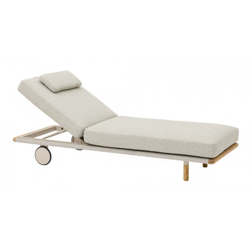 Lit bain de soleil – EVEN – Aluminium / Teck FSC / Rope W.Mocha – Naturel - PROLOISIRS