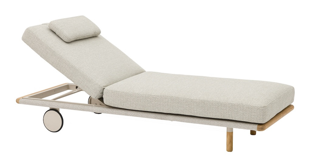 Lit bain de soleil EVEN Aluminium / Teck FSC / Rope W.Mocha Naturel