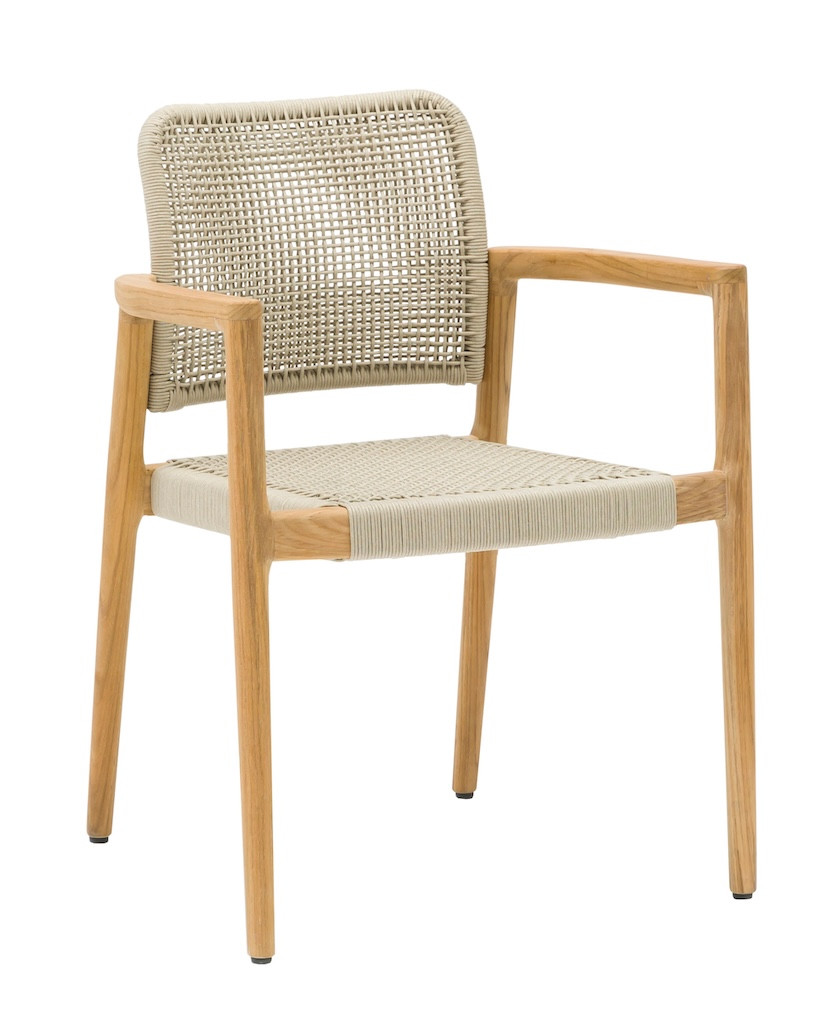 Fauteuil ECRINS Aluminium / Teck Rope ronde Teck