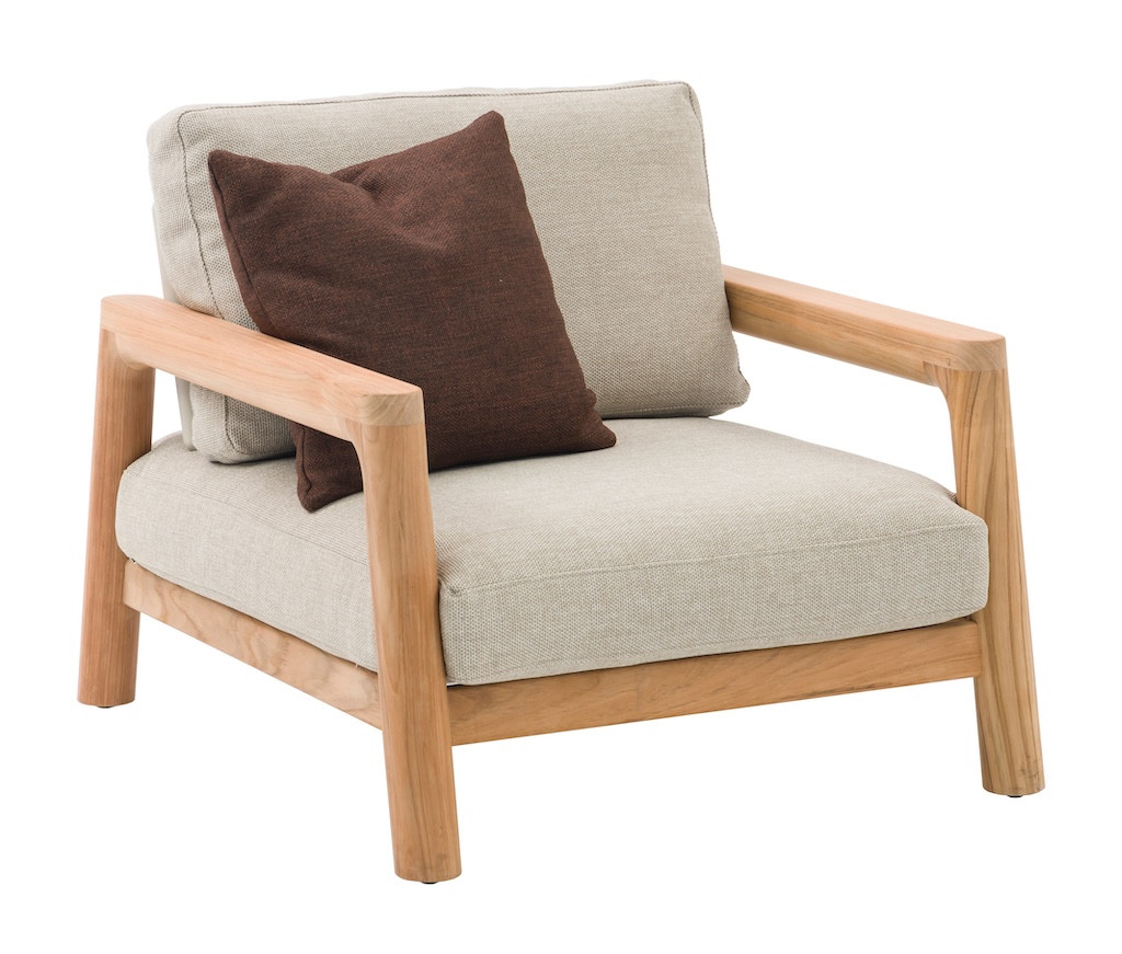 Fauteuil lounge ECRINS Aluminium / Teck Rope ronde Teck