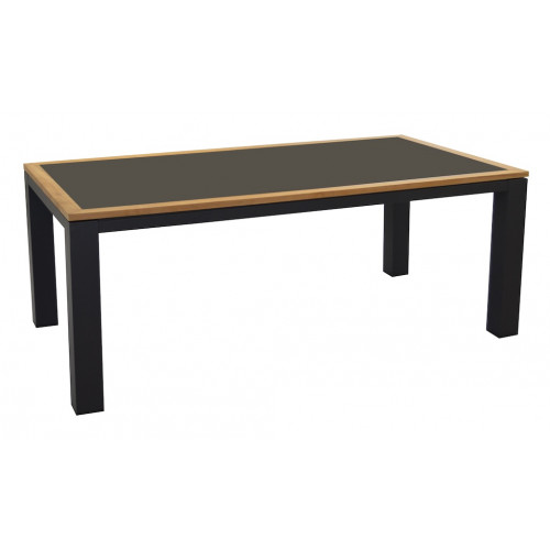 Table TORINO TECK 232 x 102 cm – Aluminium graphite / Céramique KEDRA Black Boréal - PROLOISIRS