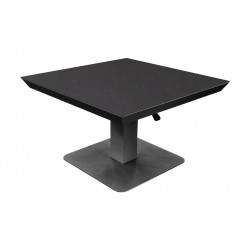 Table basse élévatrice COLOMBO 80 x 80 x 43/69 cm – Aluminium époxy graphite / Céramique KEDRA New Black Boreal de marque PROLOISIRS, référence: J9484500