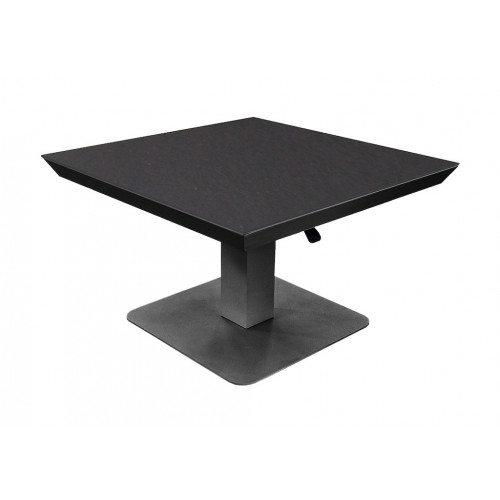 Table basse élévatrice COLOMBO 80 x 80 x 43/69 cm – Aluminium époxy graphite / Céramique KEDRA New Black Boreal - PROLOISIRS