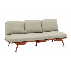 Canapé convertible SUNSET aluminium époxy – Terra Cotta / Chiné anthracite de marque PROLOISIRS, référence: J9486200
