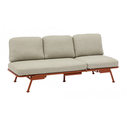 Canapé convertible SUNSET aluminium époxy – Terra Cotta / Chiné anthracite - PROLOISIRS