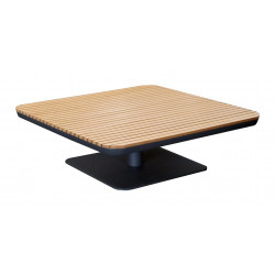 Table basse FREEDOM 90x90x28,5 cm – Graphite – Plateau composite look bois de marque PROLOISIRS, référence: J9487200