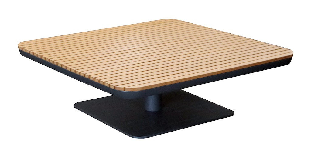 Table basse FREEDOM 90x90x28 5 cm Plateau composite look bois