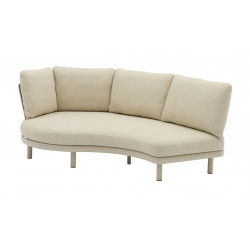 Méridienne ronde NUAGE – Aluminium époxy et teck FSC – Crème – 188 x 155 x 85 cm de marque PROLOISIRS, référence: J9489100