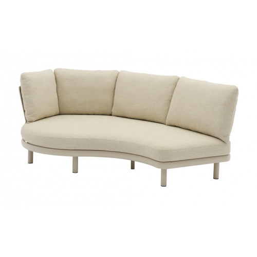 Méridienne ronde NUAGE – Aluminium époxy et teck FSC – Crème – 188 x 155 x 85 cm - PROLOISIRS