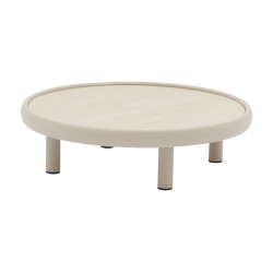 Table basse ronde NUAGE – Ø80 cm – Aluminium époxy et céramique – Crème de marque PROLOISIRS, référence: J9489400