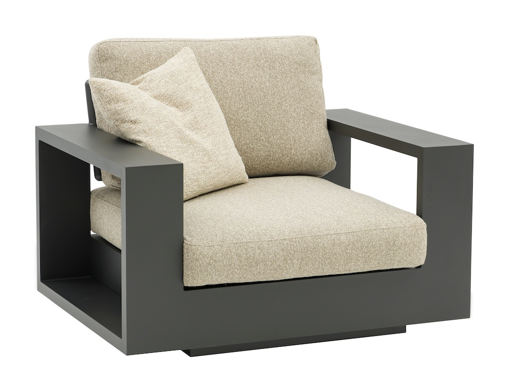 Fauteuil lounge MARY 99 x 116 x 90 cm Aluminium époxy et rope