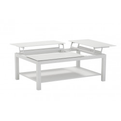 Table basse BUTTERFLY élévatrice – 120 x 80 x 42/54 cm – Aluminium époxy – Blanc de marque PROLOISIRS, référence: J9490300