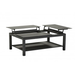 Table basse BUTTERFLY élévatrice – 120 x 80 x 42/54 cm – Aluminium époxy – Graphite de marque PROLOISIRS, référence: J9490400