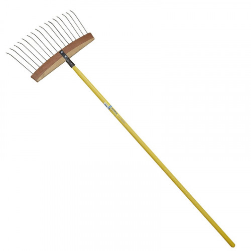 Balai à feuilles et gazon bois/acier – Manche fibre 1,50 m - PERRIN  