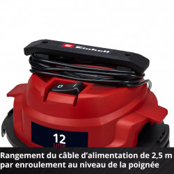 Aspirateur eaux et poussières – TC-VC 1240 S – Cuve inox 12 L – 950 W – 180 mbar RECONDITIONNE - EINHELL