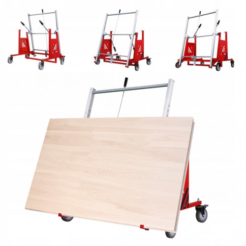 Chariot de transport pour panneaux - PW3025KIPP – 150 kg – Support inclinable – Mécanisme de levage intégré - Holzmann