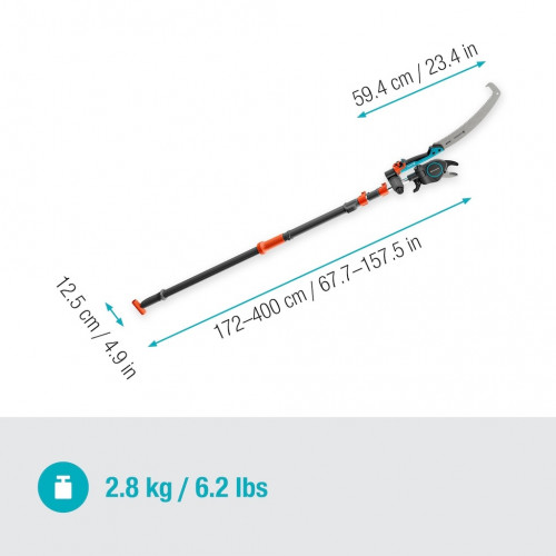 Coupe-branches télescopique avec scie – StarCut Pro L – Portée 175 à 400 cm – Ø coupe 32 mm - GARDENA