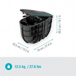 Dévidoir automatique enterré – RollUp M – Tuyau 20 m Ø 11 mm – Enroulement automatique - GARDENA
