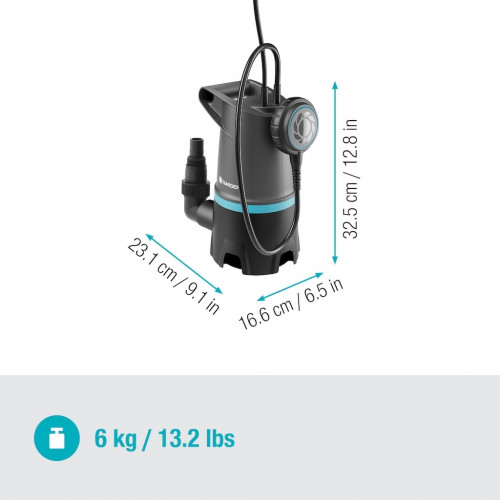 Pompe immergée eaux chargées – 20000 BASIC – 20 000 l/h – Particules 35 mm - GARDENA