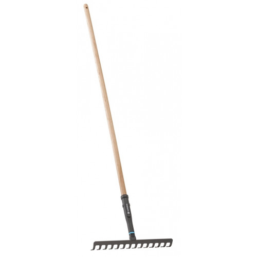 Râteau PureLine – 36 cm – 14 dents acier – Manche bois FSC 100 % - GARDENA