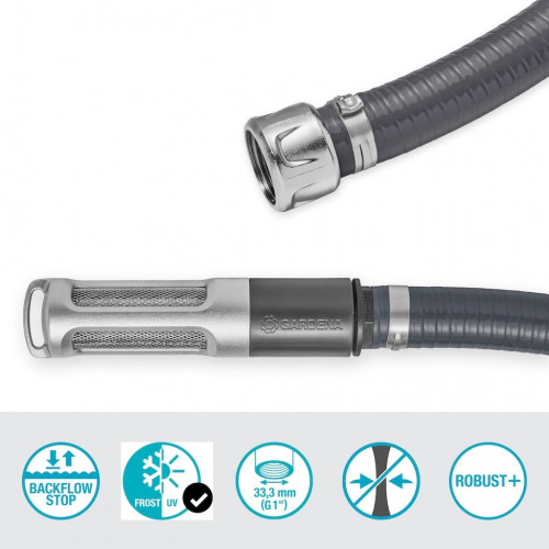 Unité d’aspiration 7 m 25 mm (1”) avec filtre inox et clapet anti-retour – Raccord G1” - GARDENA