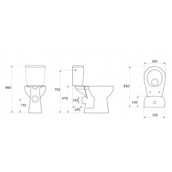 WC a poser sans bride sortie horizontale etudia 3/6 litre nf godart - Godart