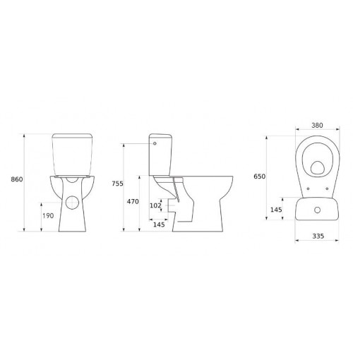 WC a poser sans bride sortie horizontale etudia 3/6 litre nf godart - Godart