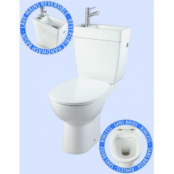 WC a poser sans bride sortie horizontale duo manille 3/6 litre godart - Godart