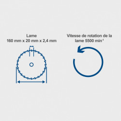 Scie circulaire plongeante filaire PL56 SCHEPPACH, 1200 W, 160 mm + rail - SCHEPPACH