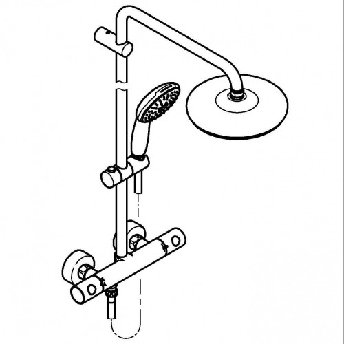 Colonne de douche thermostatique chrome, Vitalio Start Clova, GROHE - GROHE