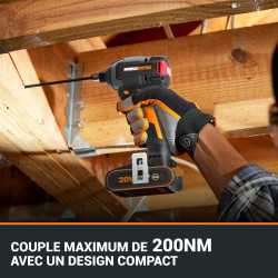 Visseuse à chocs sans fil 20 V WORX Wx265, 200 Nm + 2 batteries 2Ah - Worx