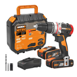 Perceuse à percussion 20 V WORX Wx354.5, 60 Nm + 2 batteries 4Ah de marque Worx, référence: B9514000